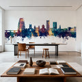 Kingston Upon Thames England Skyline Blue & Bronze Mural Wallpaper - room preview 02