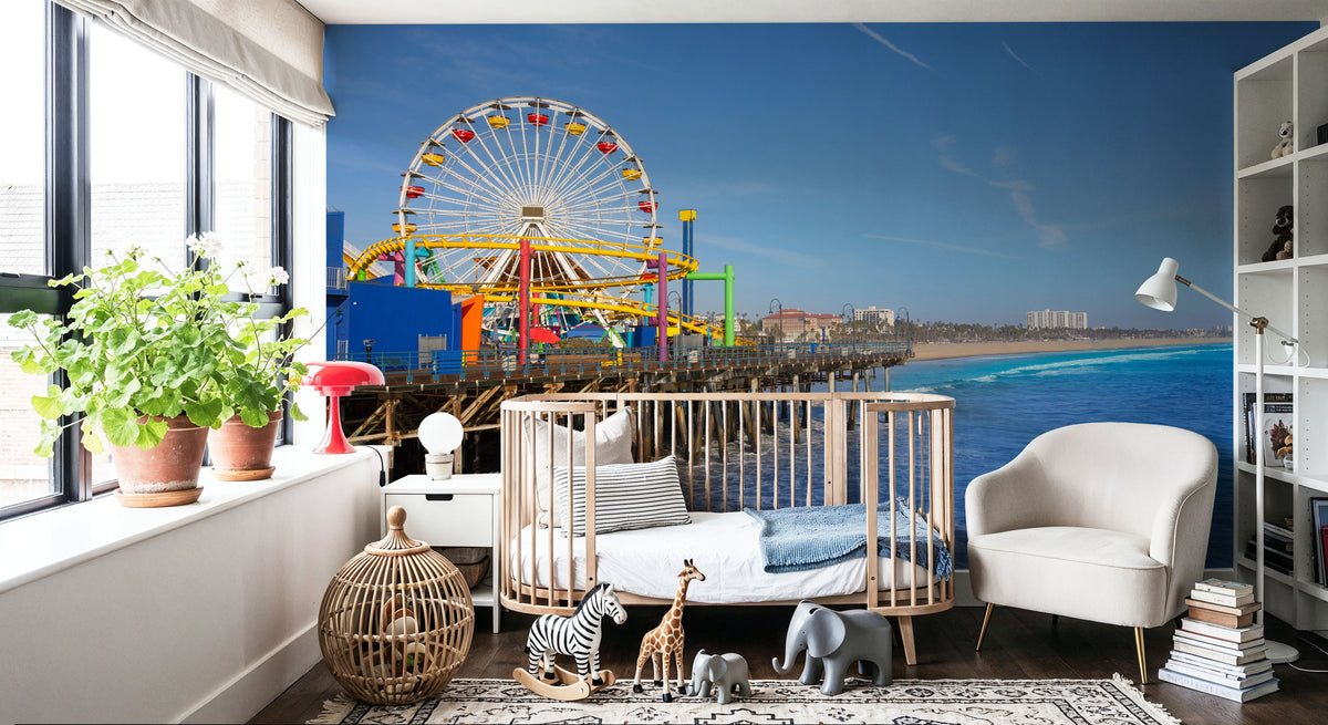 Santa Monica Pier Mural Wallpaper - room preview 02