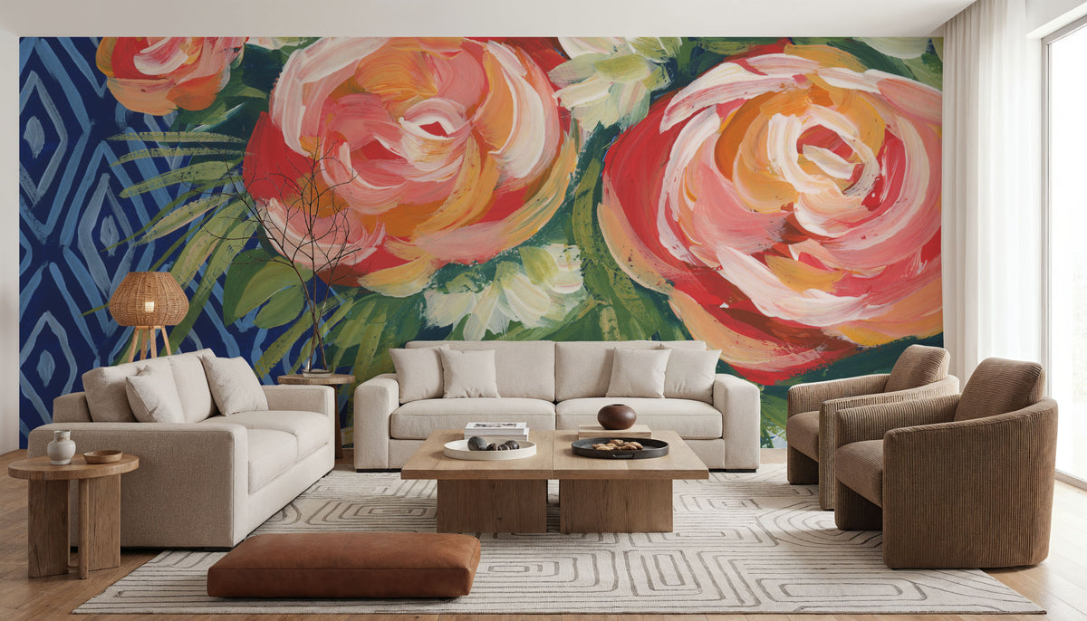 Mediterranean Blooms I Mural Wallpaper - room preview 02