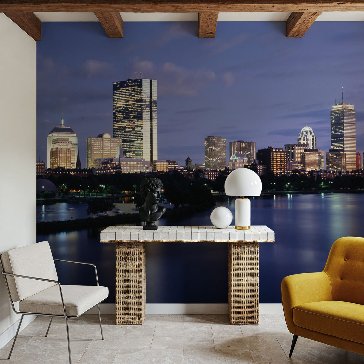 Waterfront Twilight Mural Wallpaper - room preview 02