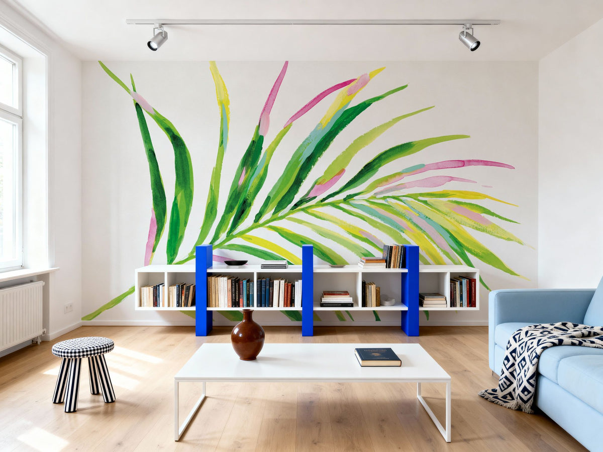 Colorful Tropical Leaf II Mural Wallpaper - room preview 02