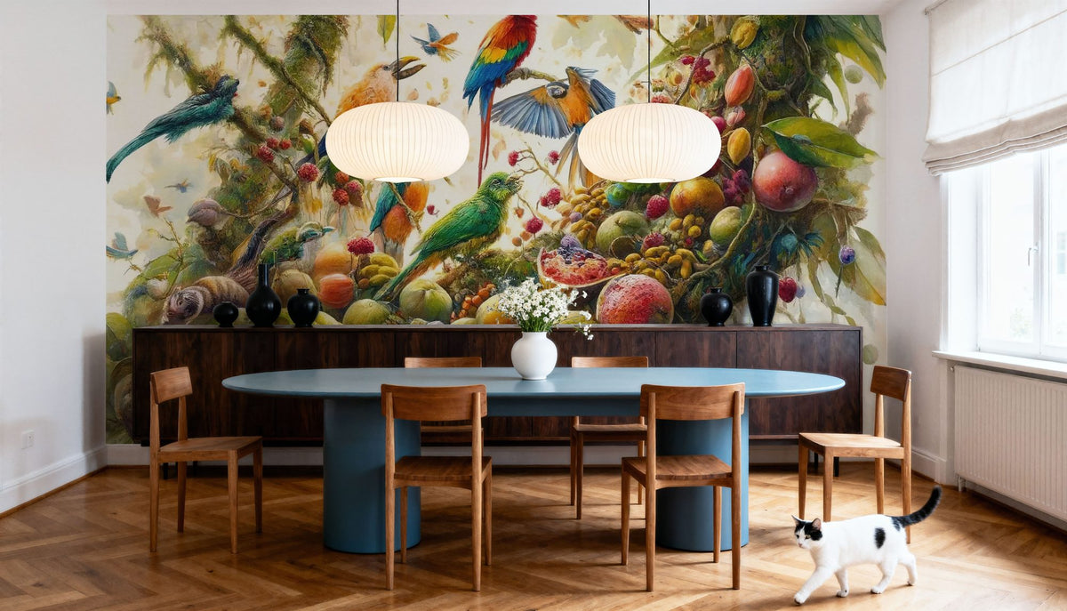 Jungle Symphony in Vivid Hues Mural Wallpaper - room preview 02