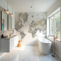 World Map Cities - Habiki Mural Wallpaper - room preview 02