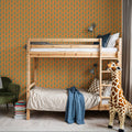 Paisley Thoughts Orange Mural Wallpaper - room preview 02