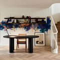 Ottowa Canada Skyline Blue & Bronze Mural Wallpaper - room preview 02