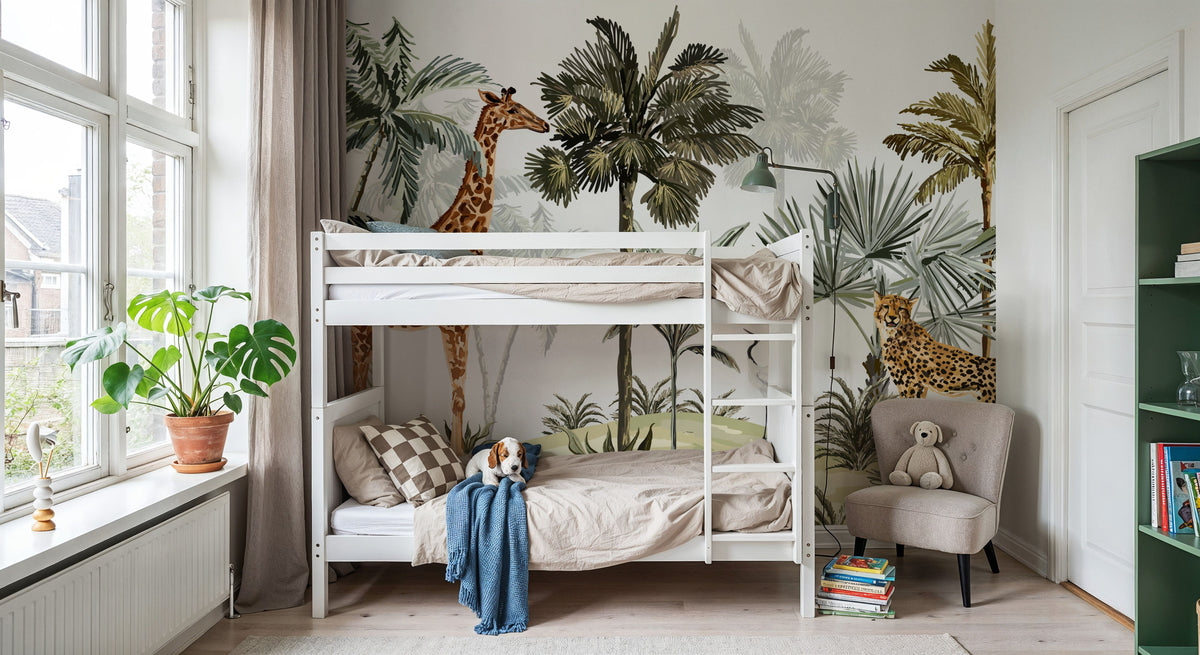 The Giraffes Paradise Mural Wallpaper - room preview 02
