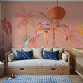 Colorful Jungle, Peach Mural Wallpaper - room preview 02