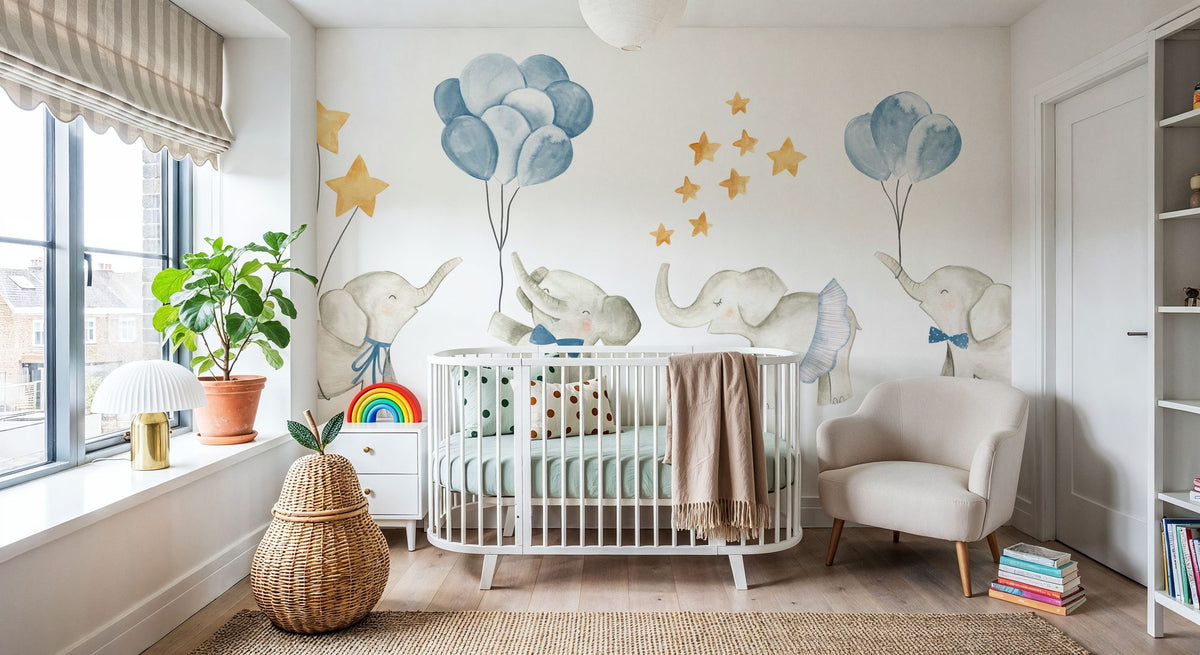 Dwellpaper Cute Elephants Mural Wallpaper image 2