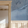 Transcendent Peony, Periwinkle Mural Wallpaper - room preview 02