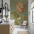 Poppy on Sage Mural Wallpaper - room preview 02