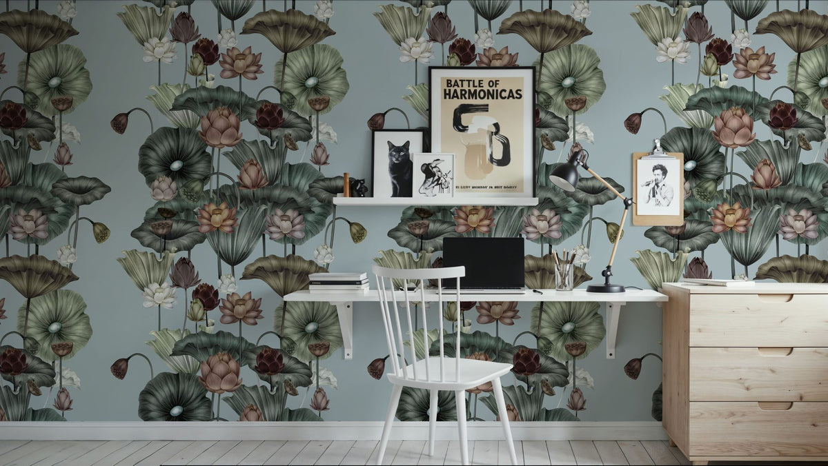 Magical Lotus, Sky Mural Wallpaper - room preview 02