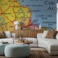 Greetings From Cape Cod Map Mural Wallpaper - room preview 02
