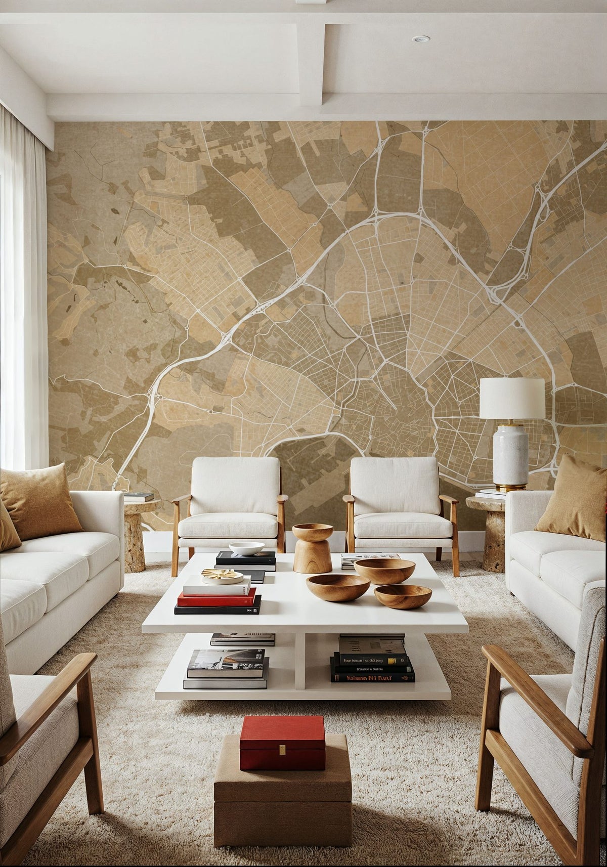 Palma De Mallorca Ochre Mural Wallpaper - room preview 02