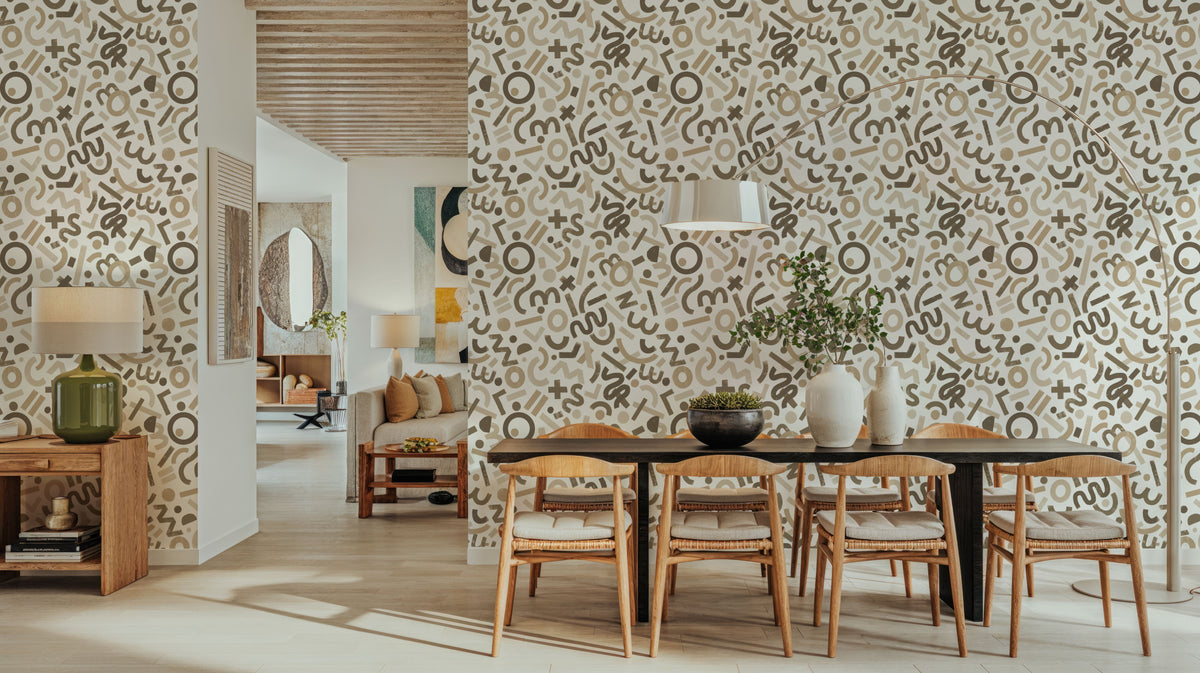Pop Letter Marks, Coffee Mural Wallpaper - room preview 02