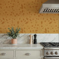 Time to Share Florals Yellow Mural Wallpaper - room preview 02