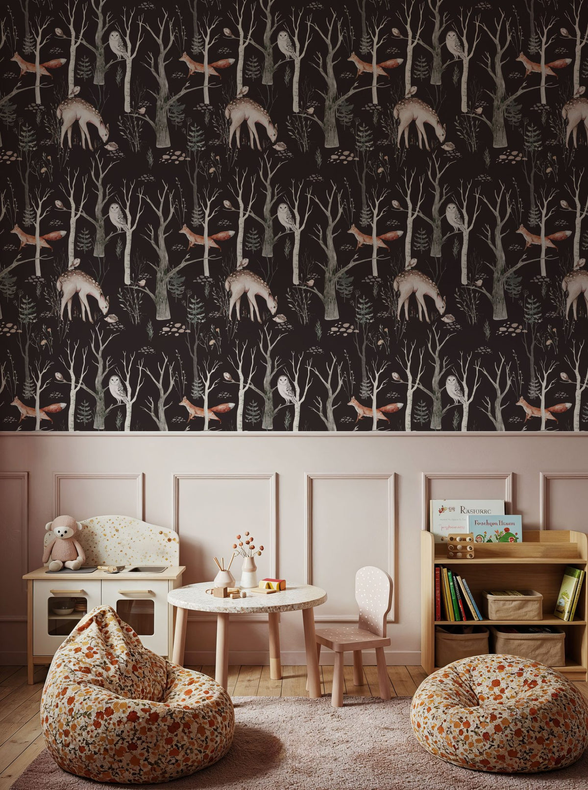 Night Woodland Mural Wallpaper - room preview 02
