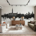 Salisbury England Skyline Black & White Mural Wallpaper - room preview 02