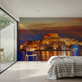 Mediterranean Castle Sunset Mural Wallpaper - room preview 02