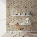 Peony Toile, Beige Mural Wallpaper - room preview 02