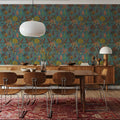 Statement Palms Petite, Turquoise Mural Wallpaper - room preview 02