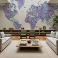 World Map Cities - Raul Mural Wallpaper - room preview 02