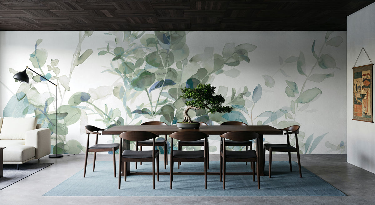 Eucalyptus I Cool Mural Wallpaper - room preview 02