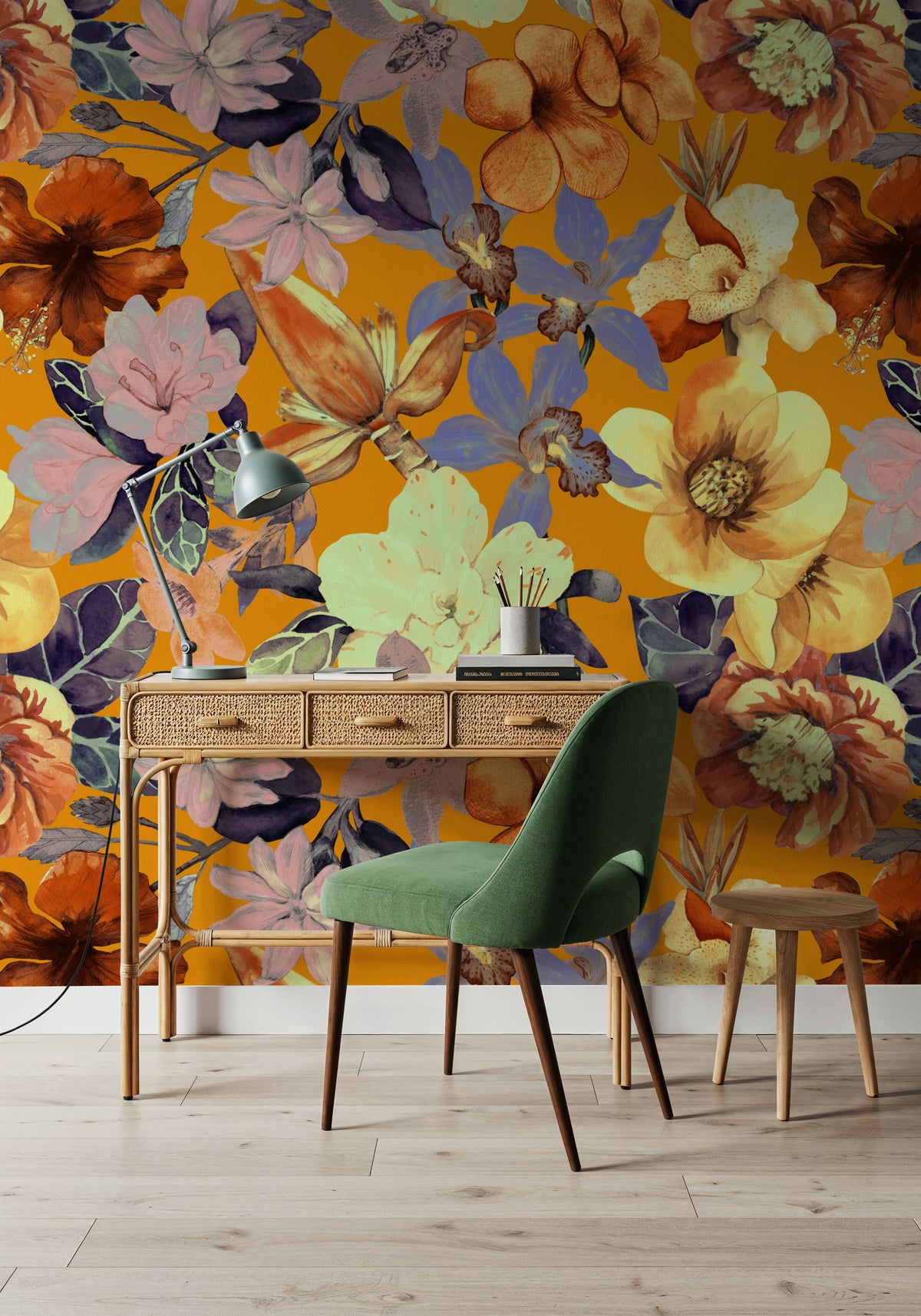 Tropical Bloom Mural Wallpaper - room preview 02