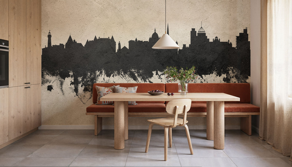 Victoria Canada Skyline Concrete Mural Wallpaper - room preview 02