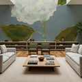 Dusty Blue Hydrangea II Mural Wallpaper - room preview 02