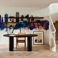 Plymouth England Skyline Blue & Bronze Mural Wallpaper - room preview 02