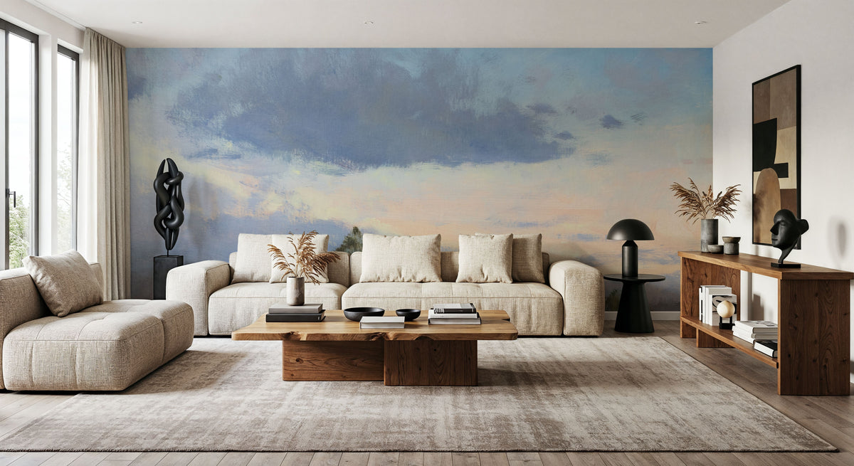 Sunset Across the Field Mural Wallpaper - room preview 02