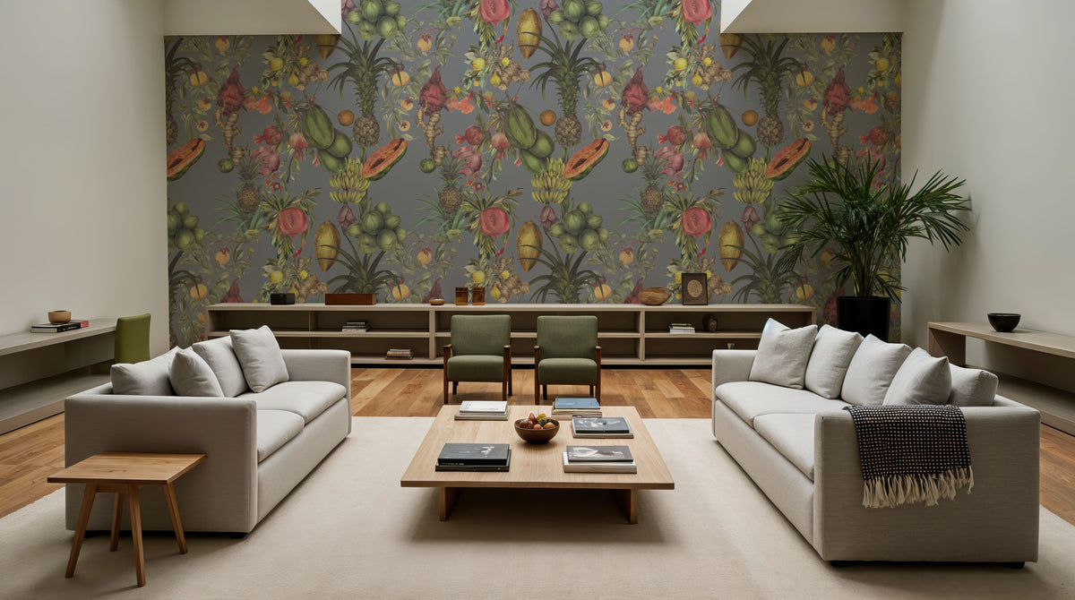 Juicy Fruits, French Blue Mural Wallpaper - room preview 02