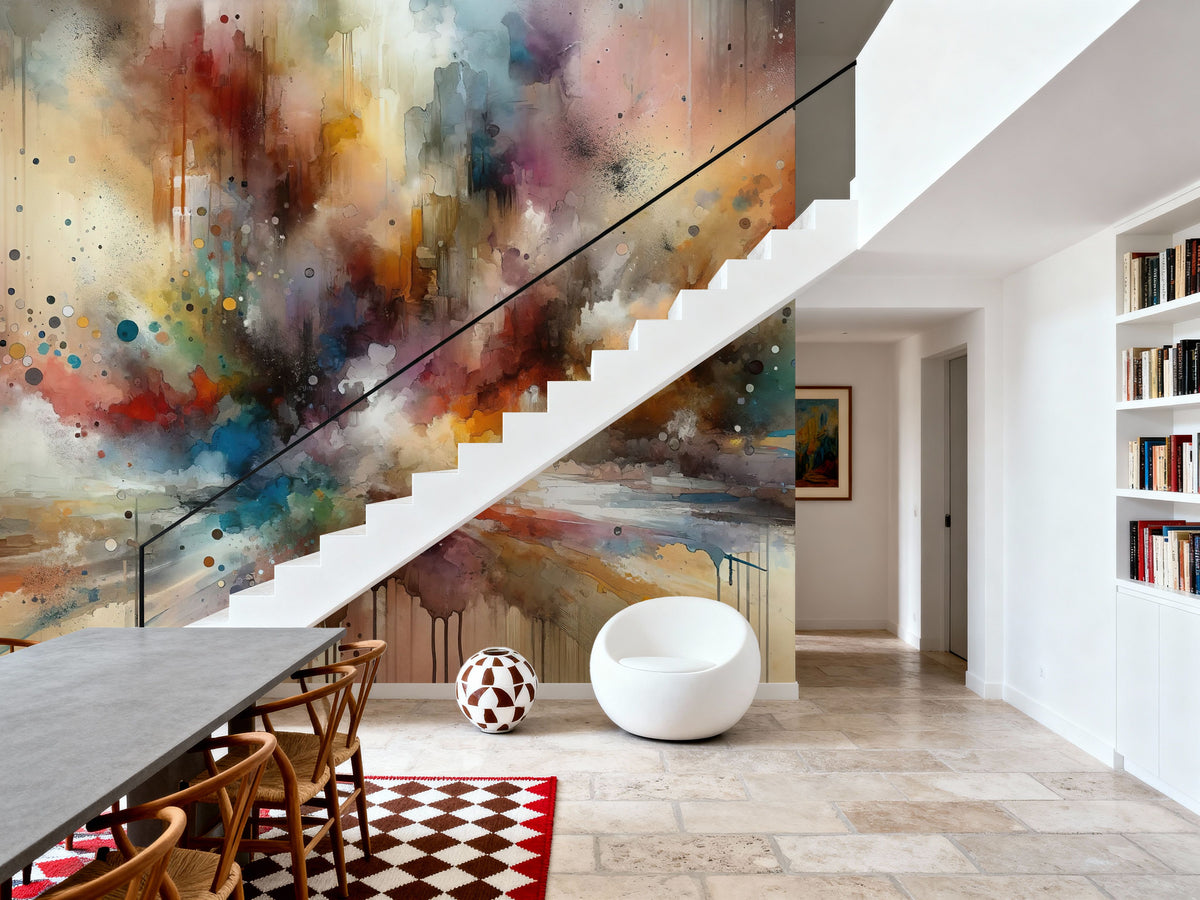 Abstract Journey in Earthy Colors Mural Wallpaper - room preview 02