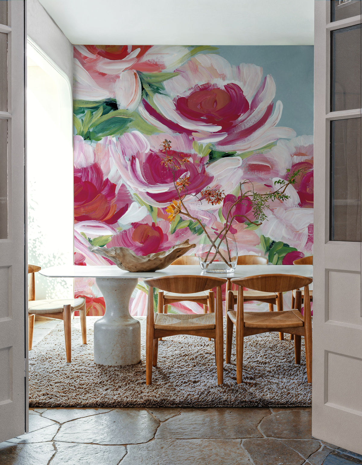 Peony Meadow Mural Wallpaper - room preview 02