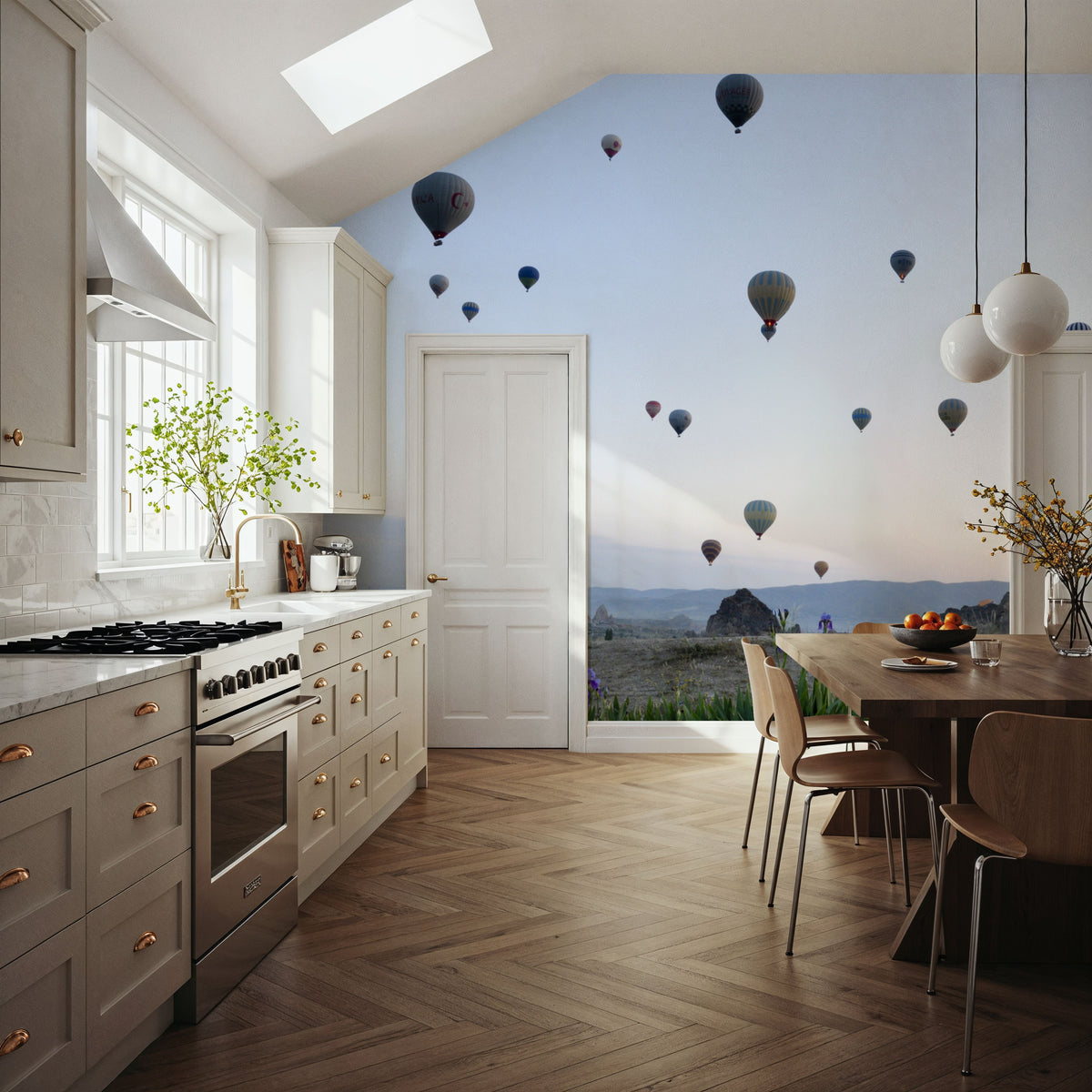 Lavender Balloon Journey Mural Wallpaper - room preview 02