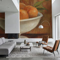 Peaches in Old Bowl Mural Wallpaper - room preview 02