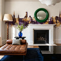 Torquay England Skyline Purple & Gold Mural Wallpaper - room preview 02