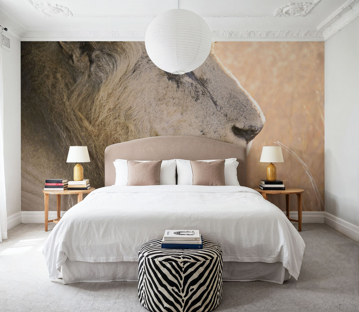 Old Lion Mural Wallpaper - room preview 02