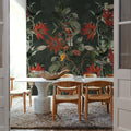Contemporary Clematis Mural Wallpaper - Neutral Tone - room preview 02