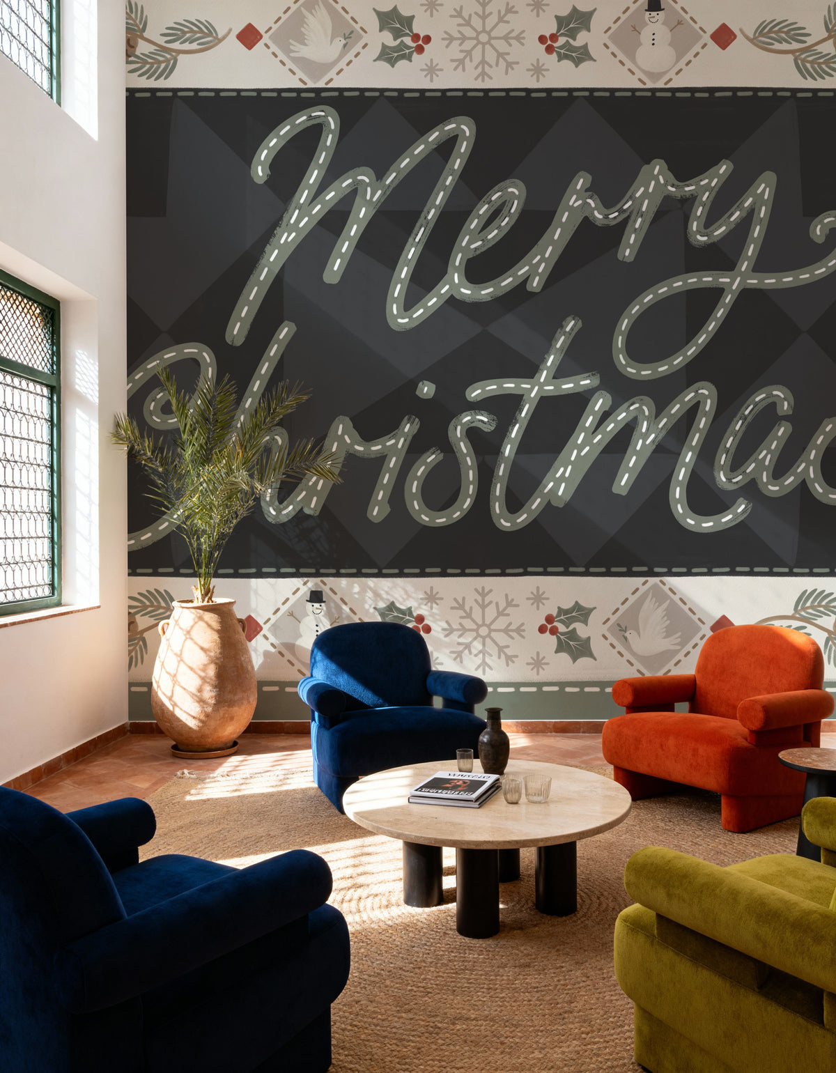 Quilted Christmas I Mural Wallpaper - room preview 02
