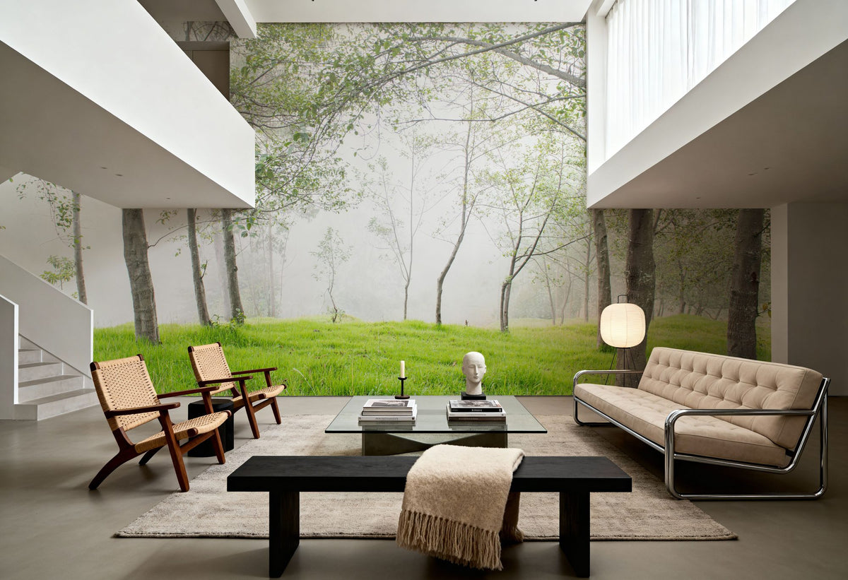 Young Forest Sunbath Mural Wallpaper - room preview 02
