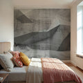 Concrete Shapes Gray Mural Wallpaper - room preview 02