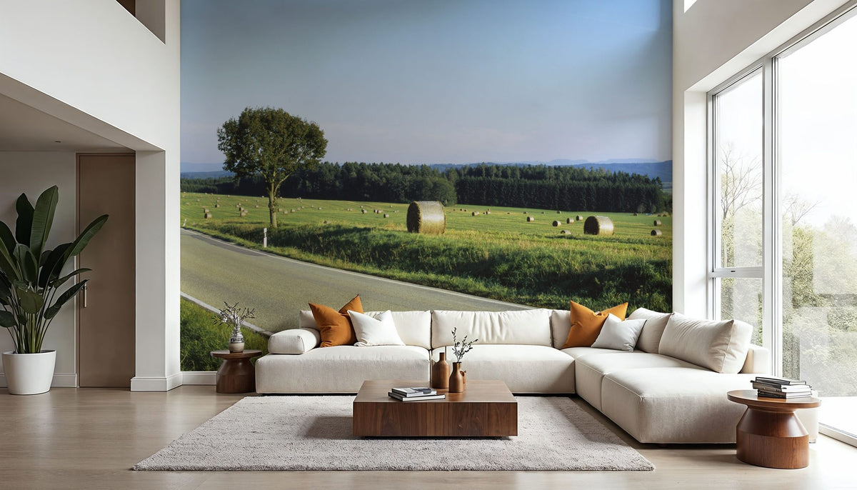 Harvest Highway Blue Gradient Mural Wallpaper - room preview 02