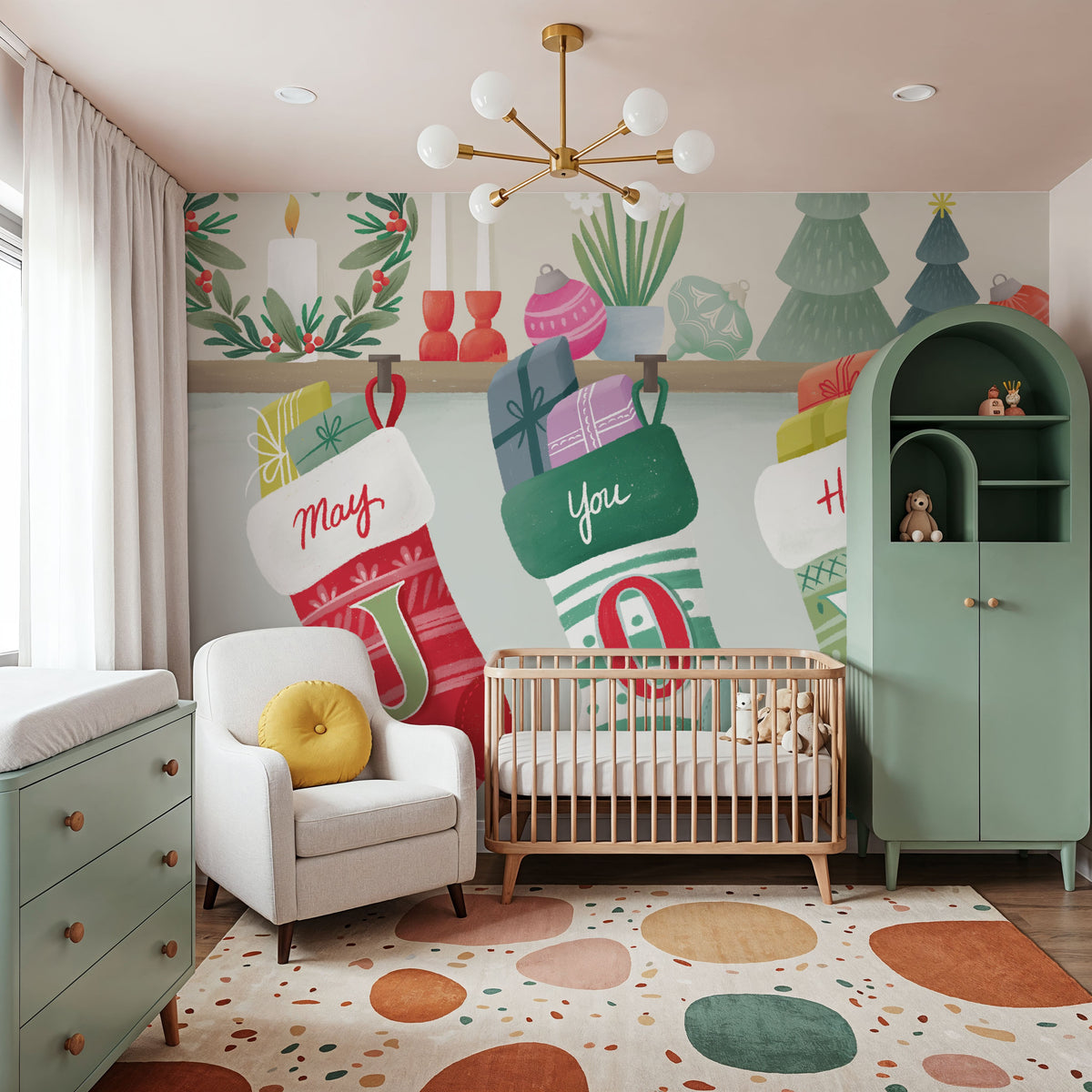 Home For the Holidays IV Mural Wallpaper - room preview 02