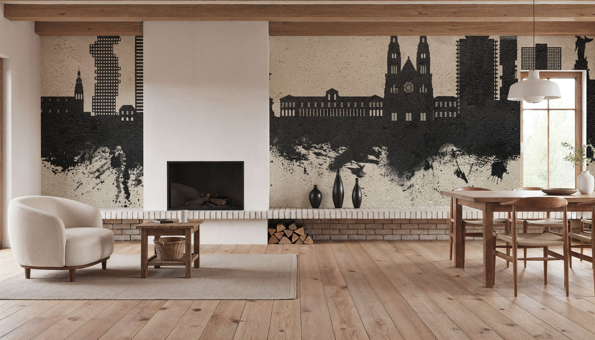 Quito Ecuador Skyline Concrete Mural Wallpaper - room preview 02