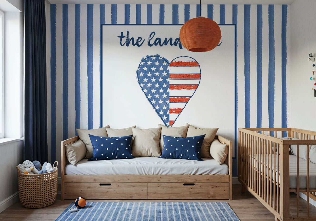 USA Cuties Stripes III Mural Wallpaper - room preview 02
