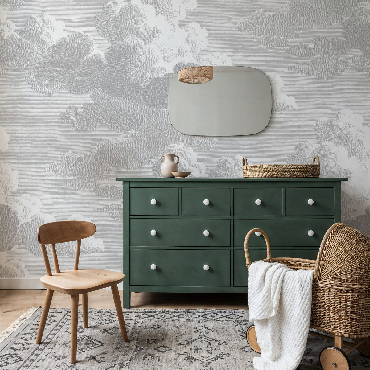 Intaglio Clouds, Rainy Day Mural Wallpaper - room preview 02