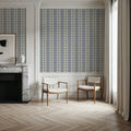 Nara Indigo Embroidery Mural Wallpaper - room preview 02