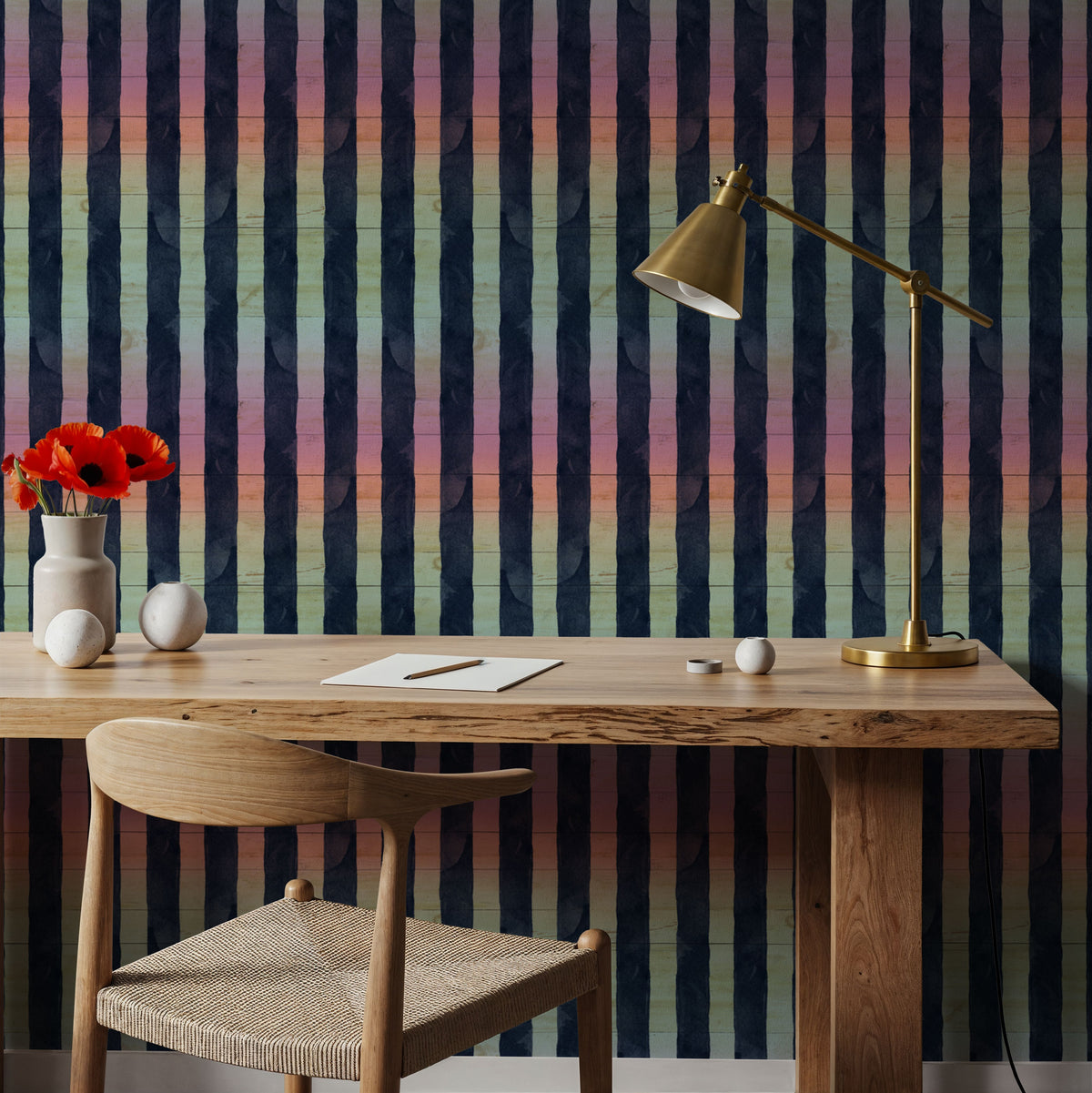 Mystical Neon Stripes Mural Wallpaper - room preview 02