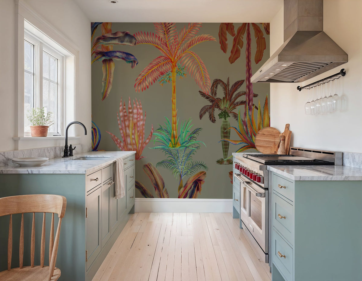 Statement Palms, Laurel Mural Wallpaper - room preview 02